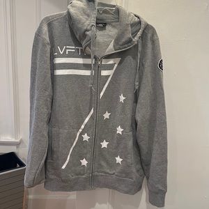 Lvft zip front hoodie fleece pockets side emblem